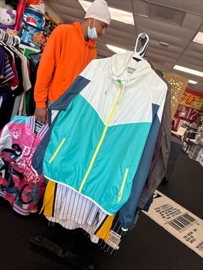 Nike Windbreaker Jacket Multi Color Blocking SZ XL Vintage Pre Owned Rare Used